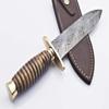 RARE CUSTOM BLOOD GROOVED DAMASCUS DAGGER KNIFE | WALNUT WOOD HANDLE view 4