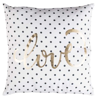 SAFAVIEH Spotted Love Throw Pillow, Gold/Black/White
