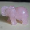 2'' Hand Carved Mixed Gemstone Crystal Elephant Figurine Animal Statue Carving (Rose Quartz) view 1