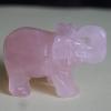2'' Hand Carved Mixed Gemstone Crystal Elephant Figurine Animal Statue Carving (Rose Quartz) view 2