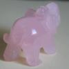 2'' Hand Carved Mixed Gemstone Crystal Elephant Figurine Animal Statue Carving (Rose Quartz) view 3