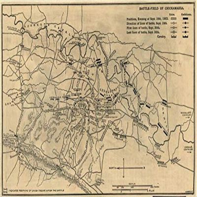 16" x 24" 1887 Map of The Battlefield of Chickamauga