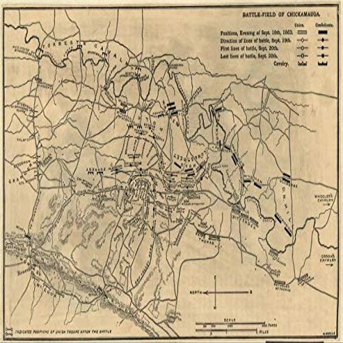 16" x 24" 1887 Map of The Battlefield of Chickamauga