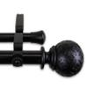 Rod Desyne 1" Odelia Double Curtain, 66-120", Black view 2