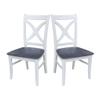 International Concepts Set of Two Vineyard Curved X Back Chairs, White/Heather gray view 1