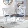 International Concepts Set of Two Vineyard Curved X Back Chairs, White/Heather gray view 2