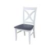 International Concepts Set of Two Vineyard Curved X Back Chairs, White/Heather gray view 3