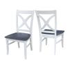 International Concepts Set of Two Vineyard Curved X Back Chairs, White/Heather gray view 4