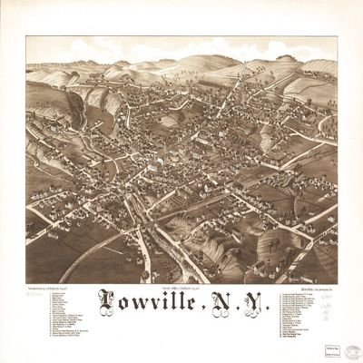 16" x 24" 1885 Map of Lowville New York