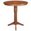 International Concepts 36" Round Top Pedestal Table with 12" Leaf-40.9" H-Dining, Counter, or Bar Height, Espresso view 3
