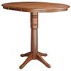 International Concepts 36" Round Top Pedestal Table with 12" Leaf-40.9" H-Dining, Counter, or Bar Height, Espresso view 4