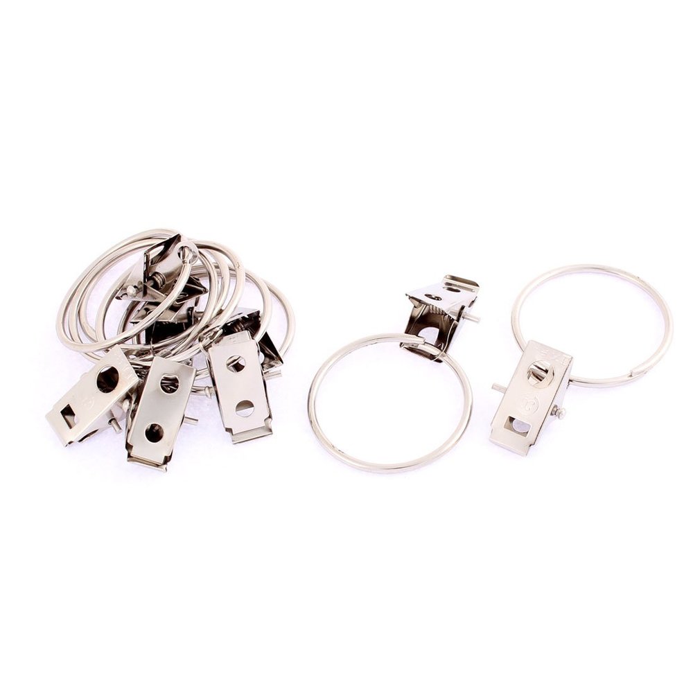 Aexit Window Curtain Outdoor Dcor Drapery Metal Rings Clip Hooks 8pcs for 32mm Dia Outdoor Curtains Rod Pole