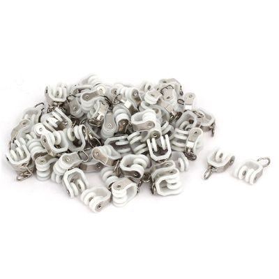 Aexit Home Window Window Treatments Plastic Curtain Track Rail Carrier Roller 12mm Dia Window Treatment Sets Wheel 80pcs