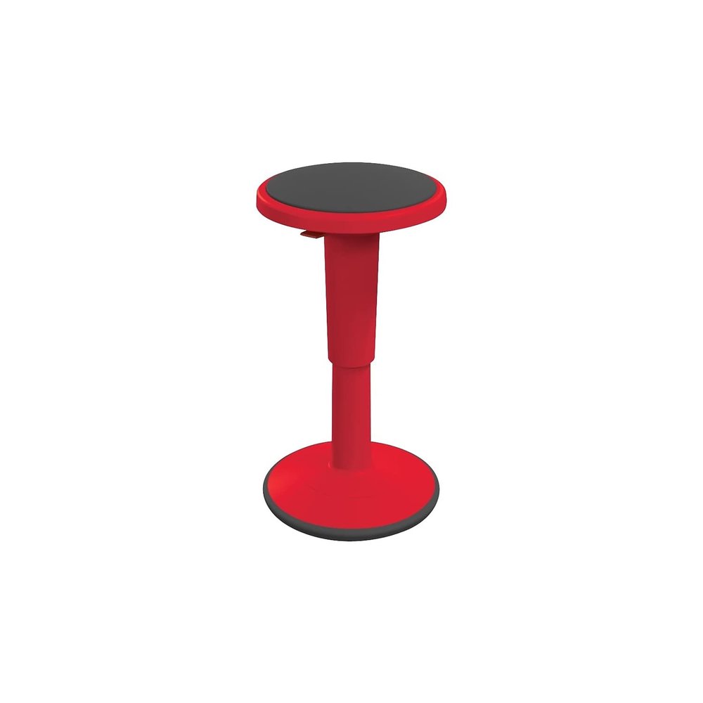 MooreCo 17-24" Plastic Hierarchy Height Adjustable Grow Tall Stool in Red