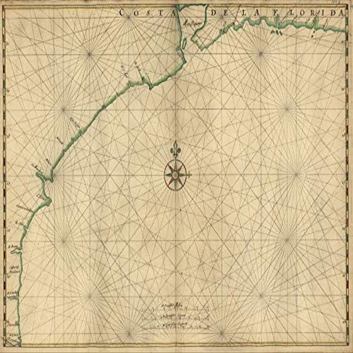 HP 18" x 24" 1639 Map Of The Gulf Coast From Florida To Mexico