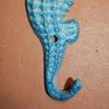 Southern Metal Coastal Seahorse Bath Towel Hook Aqua Cast Iron, 5 3/4", Set of 6, N-2 view 4