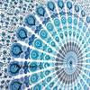 White Blue Peacock Feather Mandala Tapestries Indian Mandala Hippie Tapestry Indian Traditional Beach Throw Wall Art College Dorm Bohemian Beach Blanket Wall Hanging Boho Queen Bedspread 90X84" view 1