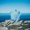 White Blue Peacock Feather Mandala Tapestries Indian Mandala Hippie Tapestry Indian Traditional Beach Throw Wall Art College Dorm Bohemian Beach Blanket Wall Hanging Boho Queen Bedspread 90X84" view 2