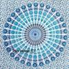 White Blue Peacock Feather Mandala Tapestries Indian Mandala Hippie Tapestry Indian Traditional Beach Throw Wall Art College Dorm Bohemian Beach Blanket Wall Hanging Boho Queen Bedspread 90X84" view 4