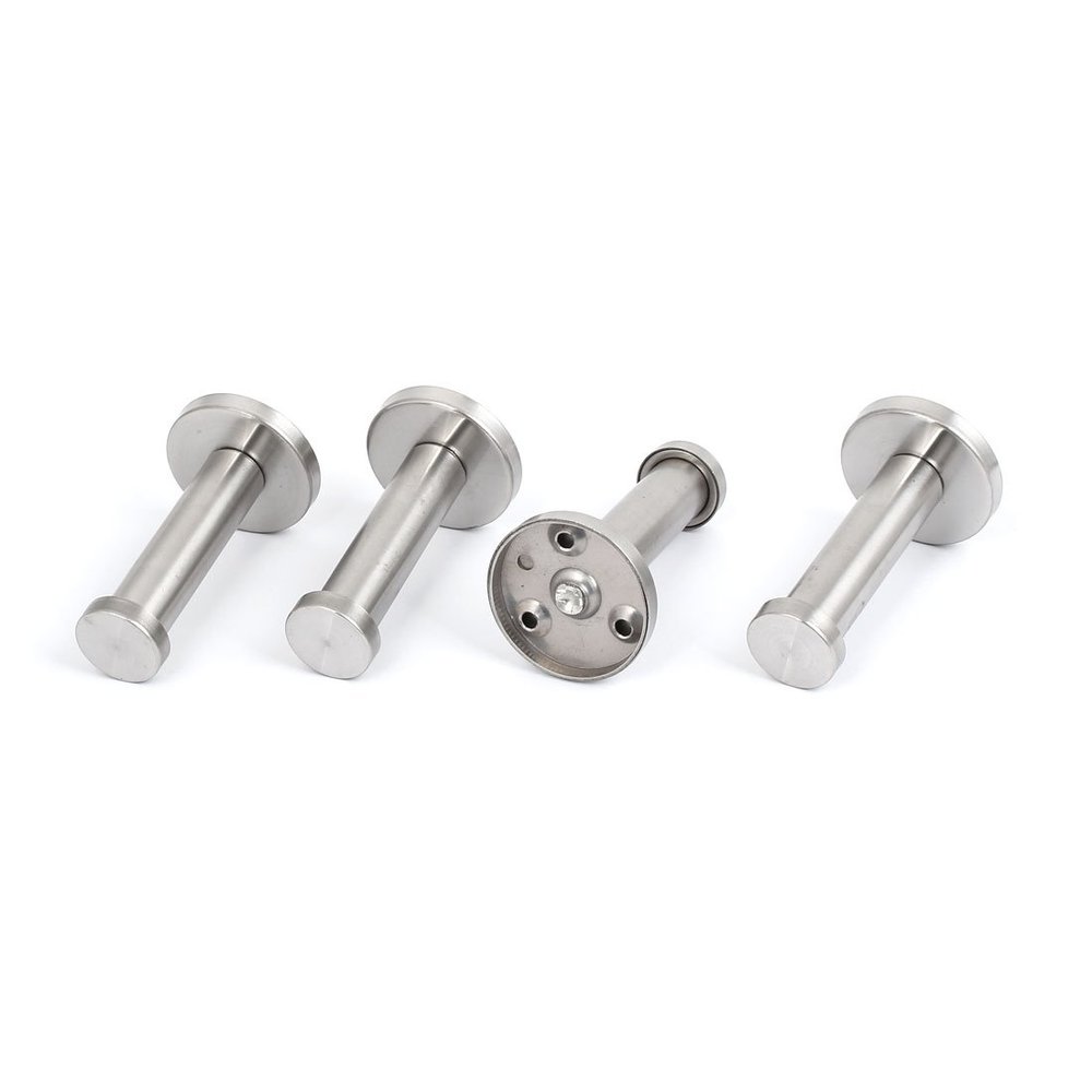 Aexit Bathroom Towel Shower Curtains, Hooks & Liners Robe Stainless Steel Hook Round Base Wall Hanger Decorative Shower Curtain Hooks 16mmx73mm 12pcs