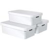 CURVER Infinity Storage Box Set with Lid, Plastic, White, 30 Litres, Set of 3 view 2
