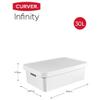 CURVER Infinity Storage Box Set with Lid, Plastic, White, 30 Litres, Set of 3 view 3
