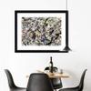 INVIN ART Framed Canvas Giclee Print Art Silver over Black,White,Yellow and Red by Jackson Pollock Abstract Wall Art Living Room Home Office Decorations(Black Frame with Mat,20"x24") view 2