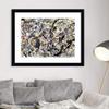 INVIN ART Framed Canvas Giclee Print Art Silver over Black,White,Yellow and Red by Jackson Pollock Abstract Wall Art Living Room Home Office Decorations(Black Frame with Mat,20"x24") view 3