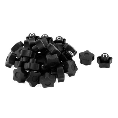 Aexit M6 x Closet Rods & Shelves 30mm Female Thread Plastic Star Head Screw Clamping Knob Grips Closet Shelf & Rod Brackets 30 Pcs