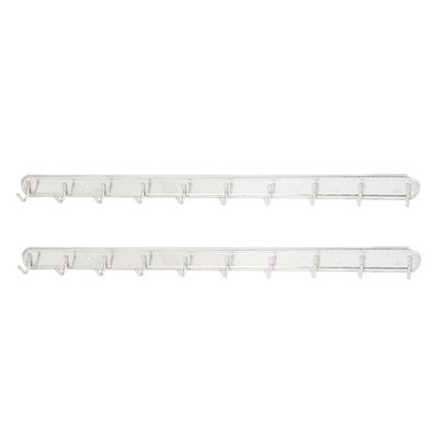 Aexit Home Bedroom Shower Curtains, Hooks & Liners Bathroom Hat Coat Towel Wall Mounted Metal 10-Hooks Hanger Rack Decorative Shower Curtain Hooks Holder 2Pcs