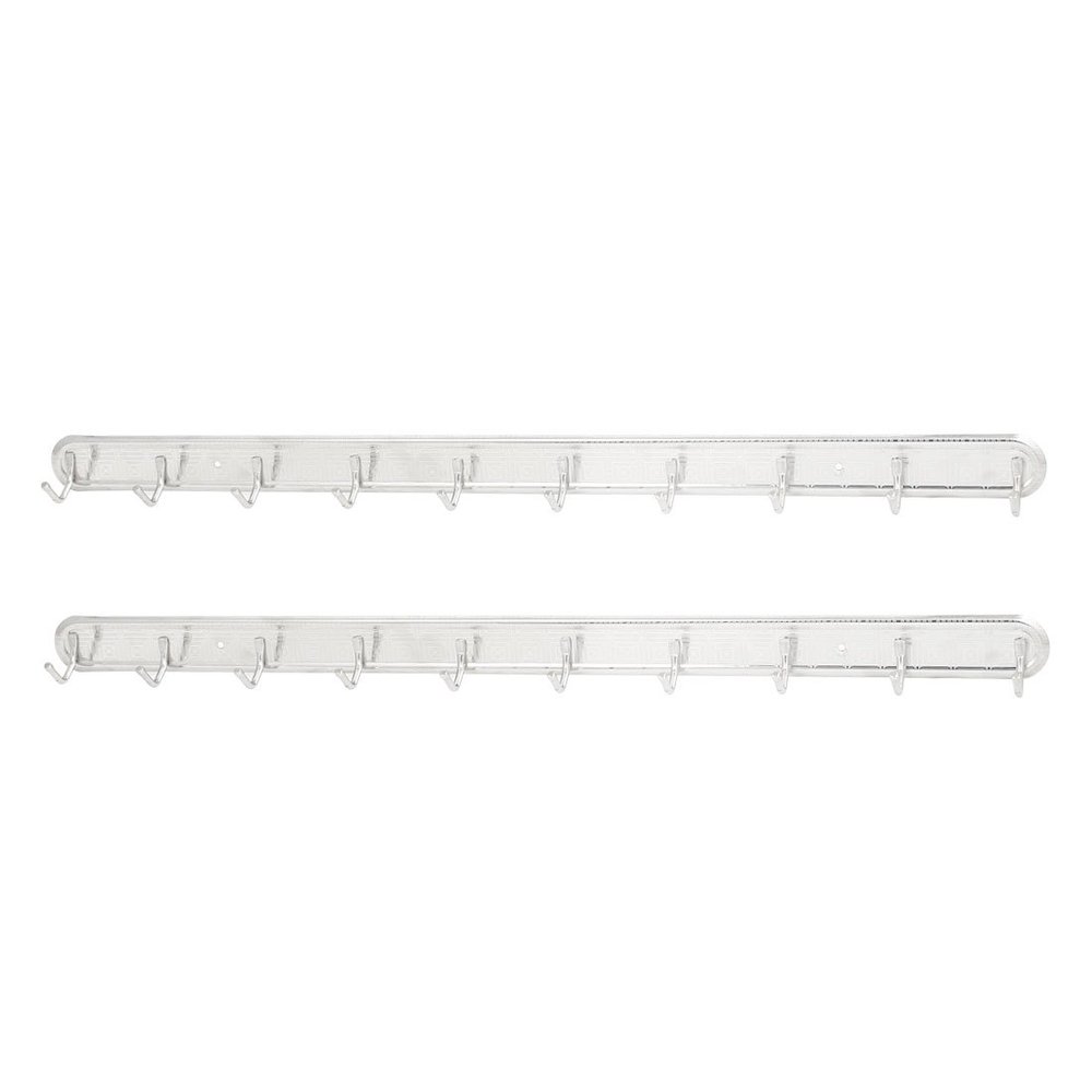Aexit Home Bedroom Shower Curtains, Hooks & Liners Bathroom Hat Coat Towel Wall Mounted Metal 10-Hooks Hanger Rack Decorative Shower Curtain Hooks Holder 2Pcs