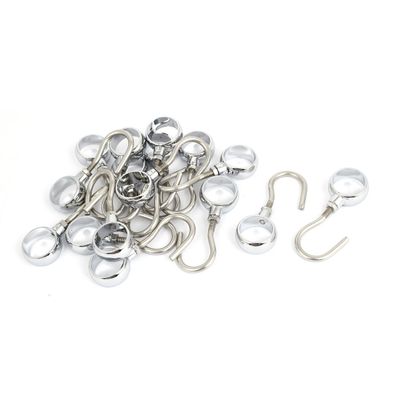 Aexit Wardrobe Bathroom Shower Curtains, Hooks & Liners 22mm Diameter Clothes Hanging Tube Rod Hooks Decorative Shower Curtain Hooks Hanger 20pcs
