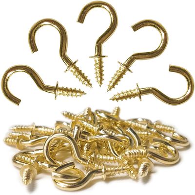Bulk Hardware BH07300 Shouldered Mug Cup Hooks, Electo Brassed EB 25mm - Pack of 100