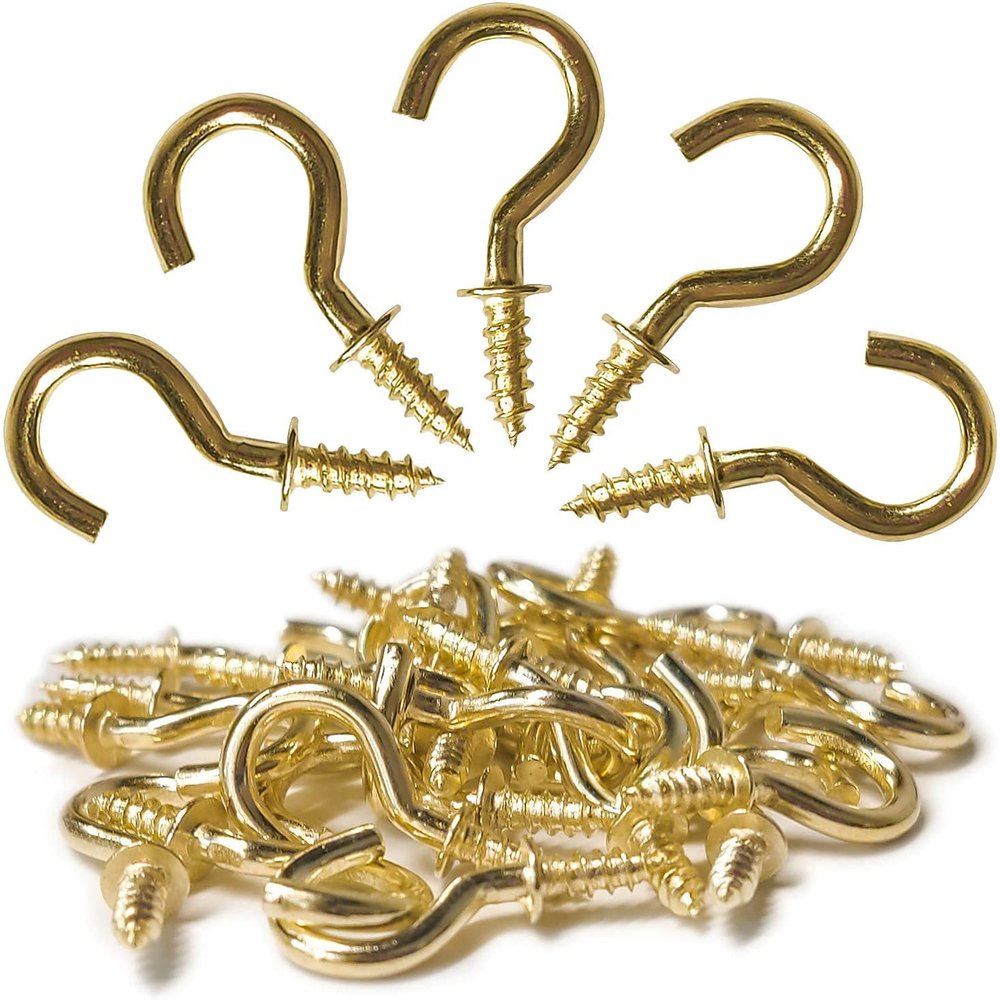 Bulk Hardware BH07300 Shouldered Mug Cup Hooks, Electo Brassed EB 25mm - Pack of 100