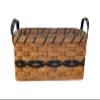 AMISH BASKETS AND BEYOND Amish Bread Basket Server Handmade with Leather Handles (Green) view 1