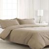 3 PCs Duvet Cover Set-(1 Duvet Cover, 2 Pillow Sham) Zipper Closure Duvet Cover Set Fabulous (Taupe Solid, California/King-Cal King - 94 x 104) 100% Egyptian Cotton 650 Thread Count view 1