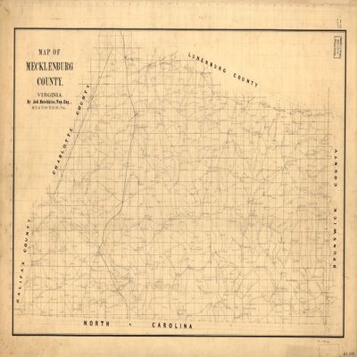 16" x 24" Map of Mecklenburg County Virginia
