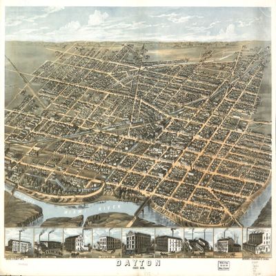 18" x 24" 1870 Map of Dayton Ohio