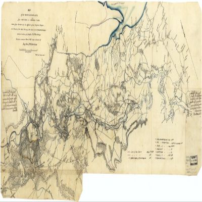 12" x 24" 1863 Map of The Rappahannock River from Port Royal to Richards Ferry