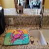 Caroline's Treasures VHA3028DDM Coastal Pink Crab Dish Drying Mat Absorbent Dish Drying Mat Pad for Kitchen Counter Dish Drainer Mat for Countertop, 14 x 21", Multicolor view 2
