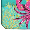 Caroline's Treasures VHA3028DDM Coastal Pink Crab Dish Drying Mat Absorbent Dish Drying Mat Pad for Kitchen Counter Dish Drainer Mat for Countertop, 14 x 21", Multicolor view 4