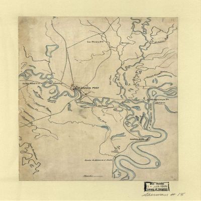 16" x 24" 1863 Map of The Environs of Arkansas Post Ark January