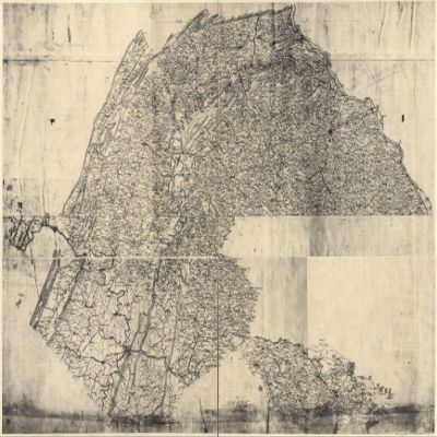 18" x 24" 1863 Map of Parts of Pennsylvania Maryland & Virginia Covering Areas from Harrisburg to Leesburg & from Hancock to Baltimore