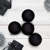 12ct Jet Black Matte Shatterproof Christmas Ball Ornaments 4" (100mm) view 2