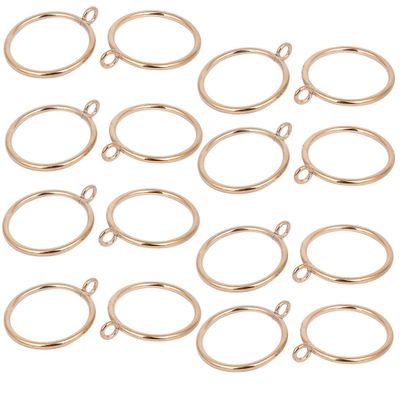 Aexit 45mm Dia Window Treatments 64mm Length Iron Curtain Drape Sliding Eyelet Rings Gold Window Treatment Sets Tone 16pcs