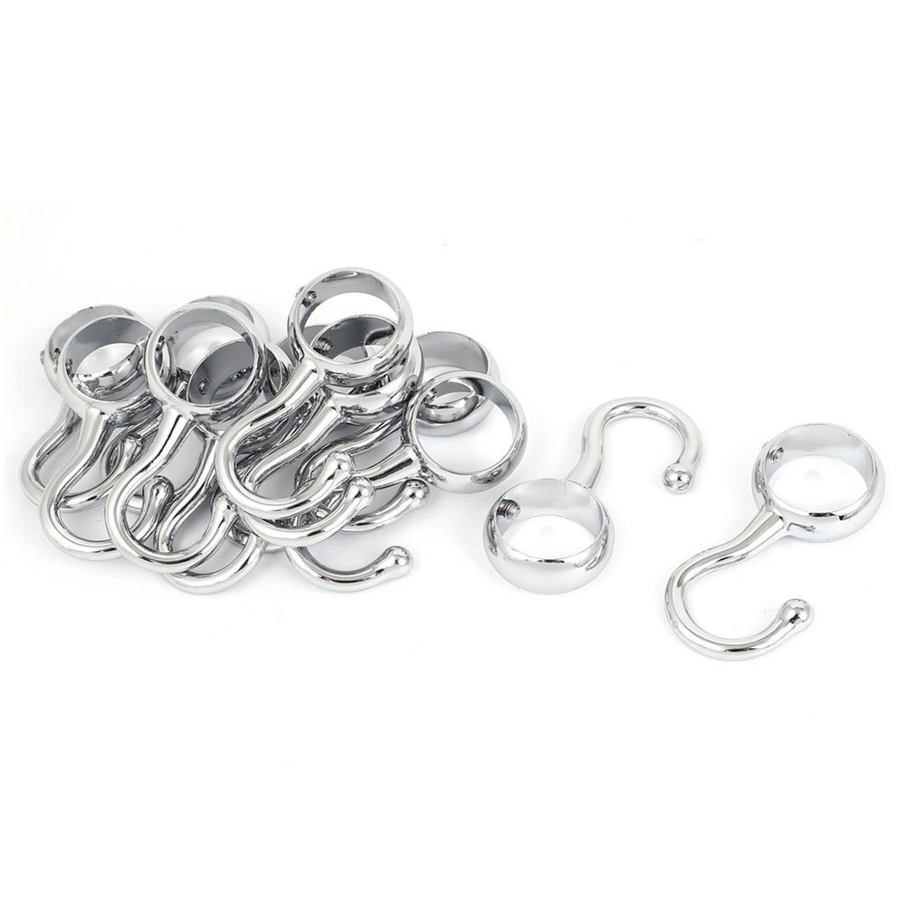 Aexit 25mm Diameter Shower Curtains, Hooks & Liners Pipe Clothes Lever Bracket Support Hooks Decorative Shower Curtain Hooks 12 Pcs