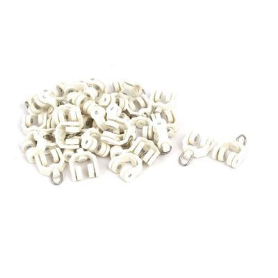 Aexit 10mm Dia Window Hardware Wheel Plastic Curtain Track Rail Sliding Rollers Window-Dressing Hardware Beige 30pcs