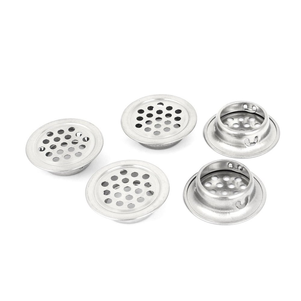 Aexit 5 Pcs Racks, Shelves & Drawers Stainless Steel 24mm Bottom Dia Round Mesh Hole Air Shelf Accessories Vent Louver