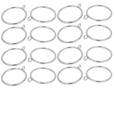 Aexit 55mm Dia Window Hardware 73mm Length Iron Curtain Drape Sliding Eyelet Rings Silver Window-Dressing Hardware Tone 16pcs