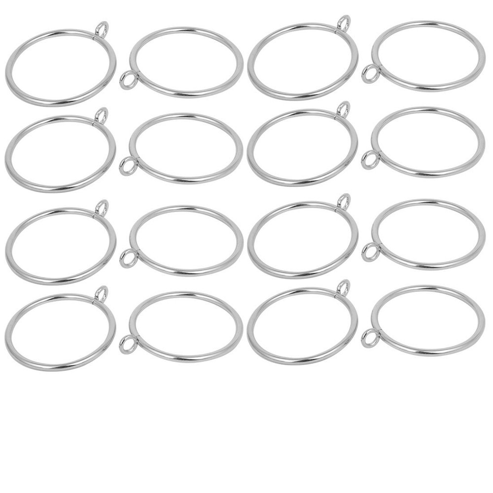 Aexit 55mm Dia Window Hardware 73mm Length Iron Curtain Drape Sliding Eyelet Rings Silver Window-Dressing Hardware Tone 16pcs
